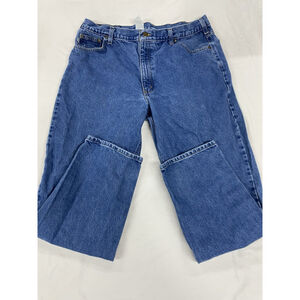 Carhartt Men's Relaxed Fit Blue Jeans Size 42x32 100% Cotton Denim Work Pants
